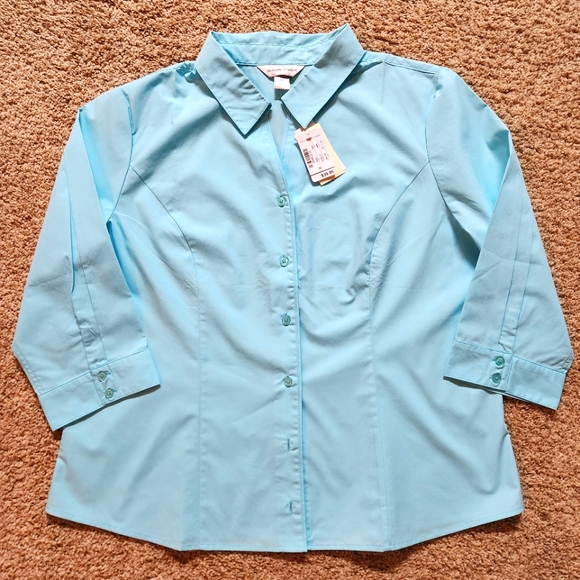 Christopher & Banks Tops - NWT Christopher & Banks Button down shirt Size XL Color turquoise
